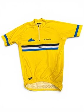 De Marchi Cycling Jersey Men’s Medium Yellow Half Zip Italian Road Bike Jersey M